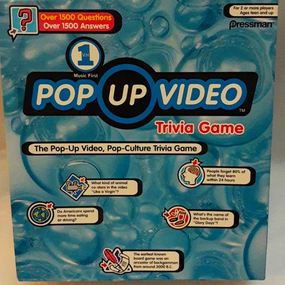 Vintage 80s 90s VH1 Pop Up Video Trivia Game VTG 1999 COMPLETE